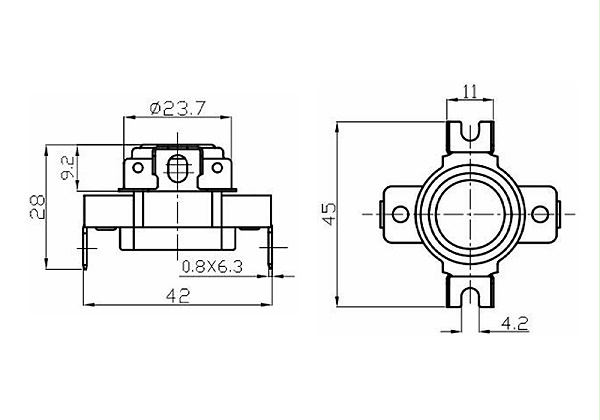 KSD302防干烧温控开关尺寸图