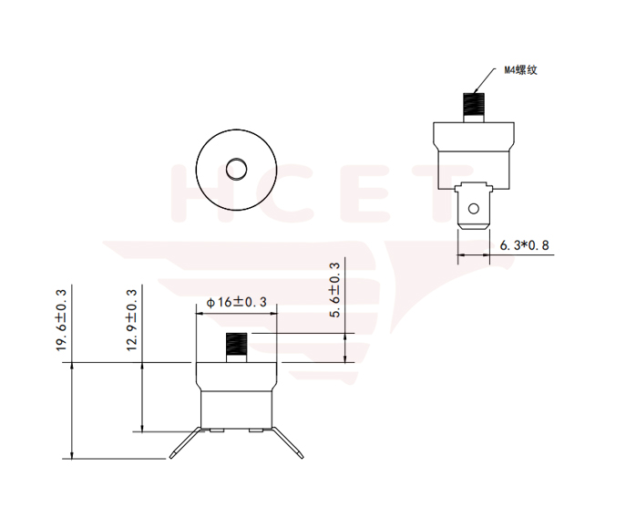 HC301系列无人机温度开关-尺寸图